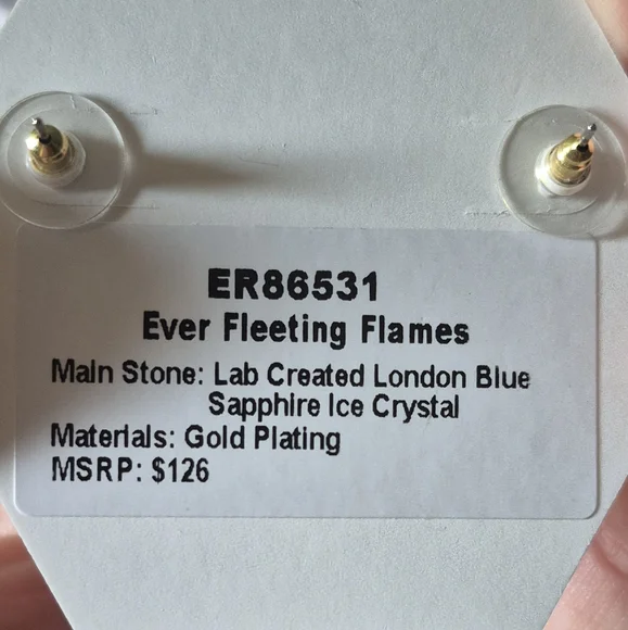 Bomb Party Original Earrings LC London Blue Sapphire Ice Crystal - Picture 2 of 3